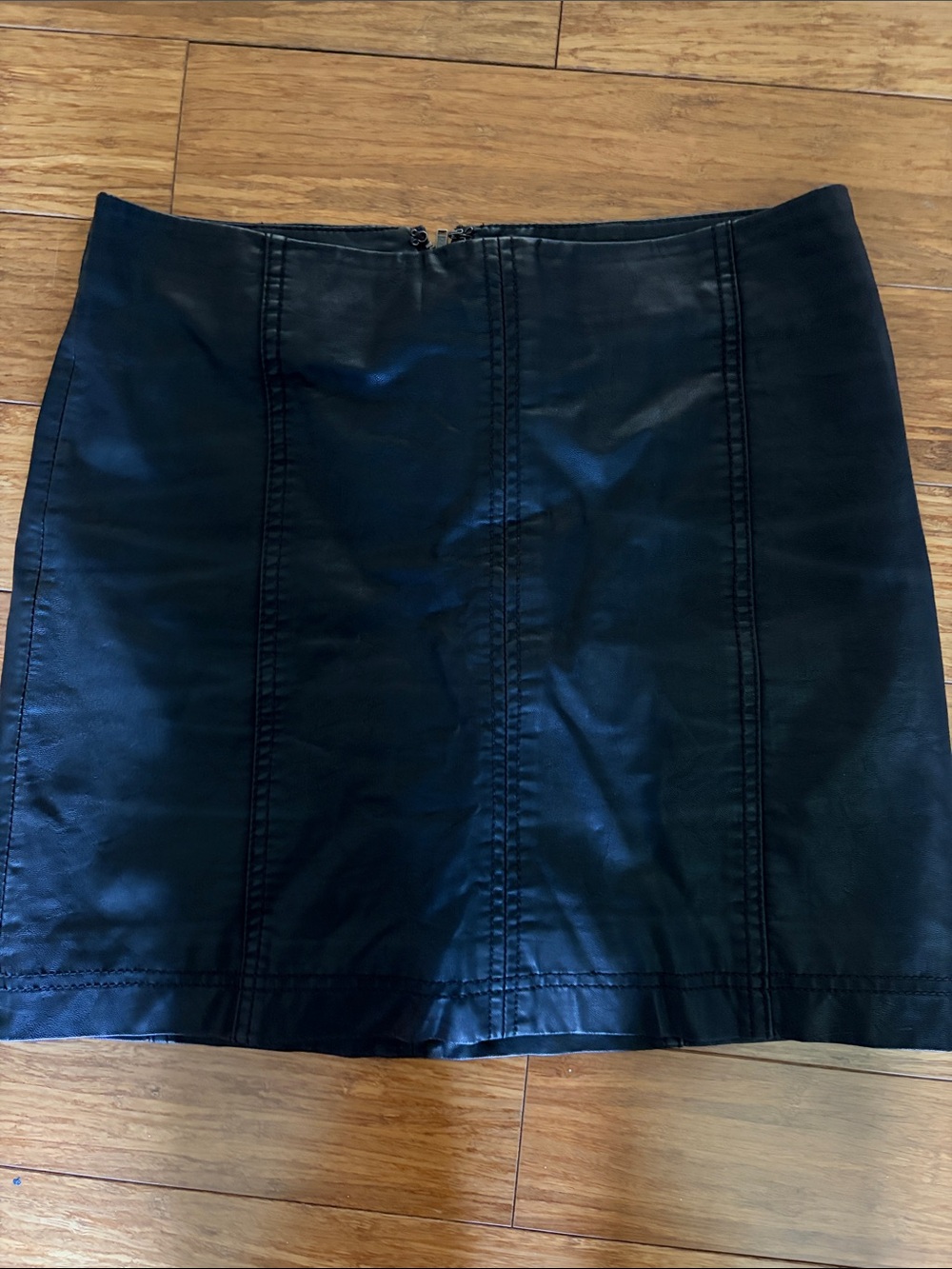 Free People Black Faux Leather Mini Skirt